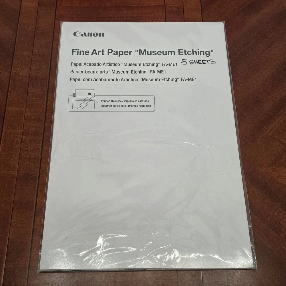 Canon Fine Art Paper 13x19 White Museum Etching FA-ME1 5 Sheets Inkjet Art
